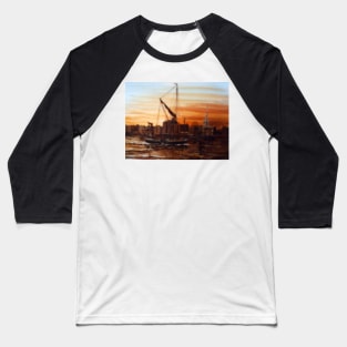 SAILING BARGE PASSING ST MARY'S CHURCH ROTHERHITHE LONDON Baseball T-Shirt